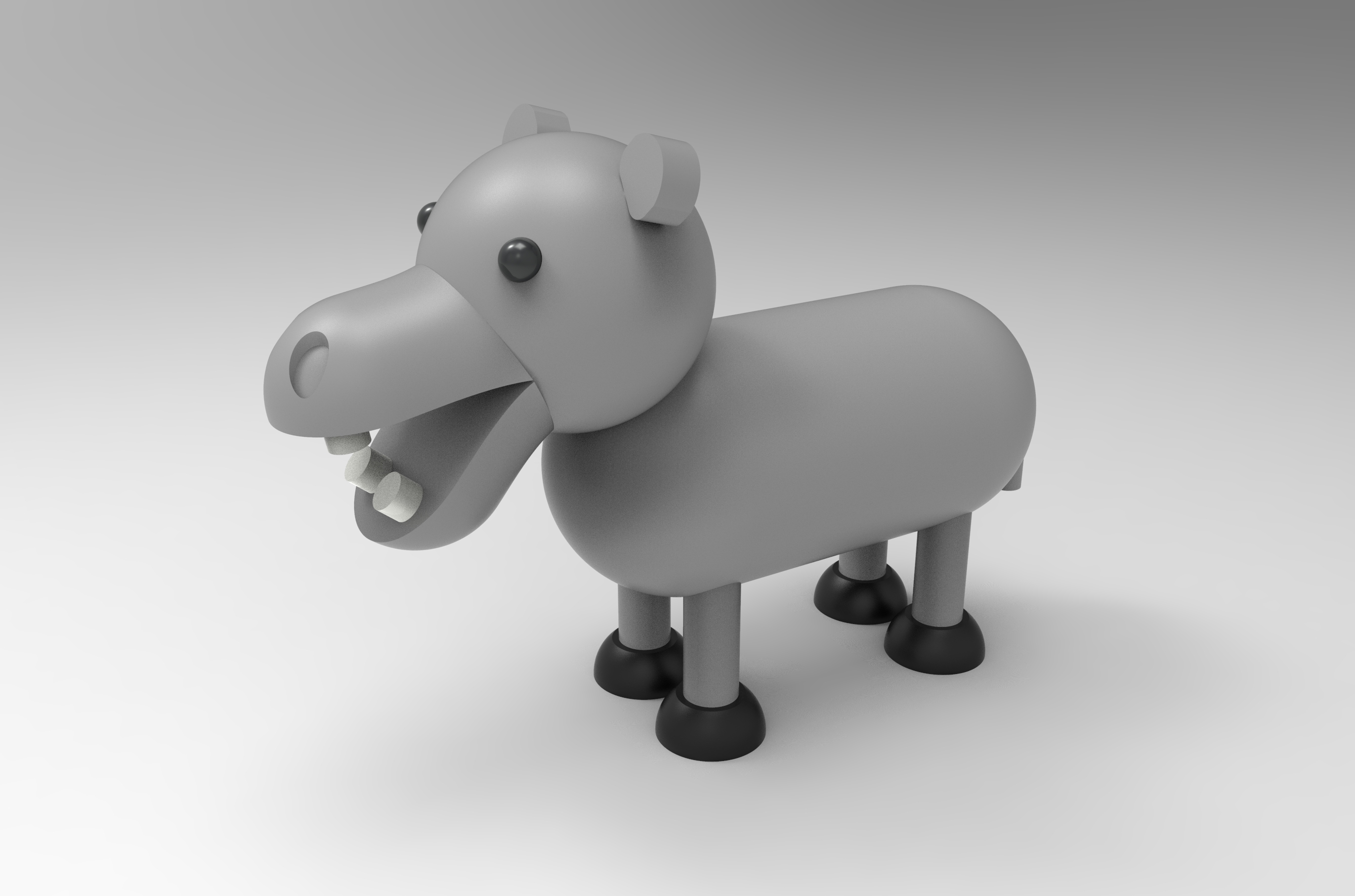 木雕河马